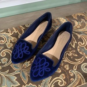 Lauren Conrad Blue Velvet Flats